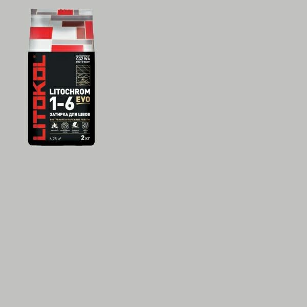Затирка LITOCHROM 1-6 EVO  LE.100 пепельно-белый 2 кг