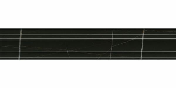 Бордюр Керама Марацци Греппи черный обрезной 7,3x40 BLF002R