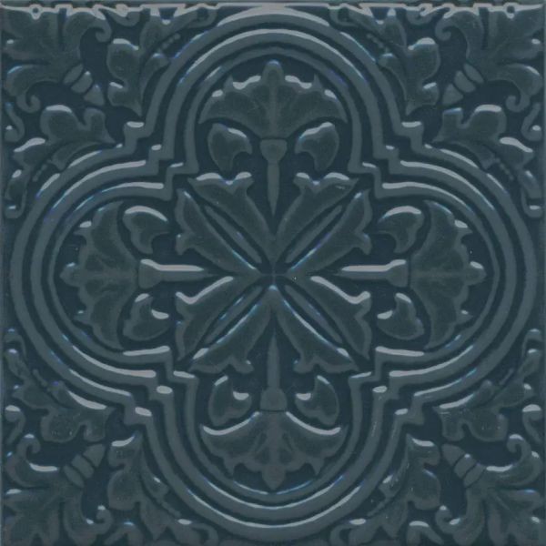 Декор Керама Марацци Фес бирюзовый тёмный глянцевый 15x15 KMD3STA004BN