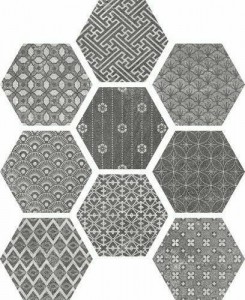 Керамогранит APE Hexagon Kendo Mix Grey 23x26